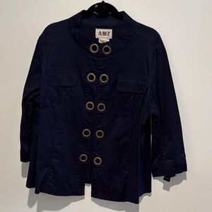 Ami Navy Jacket with Gold Accents